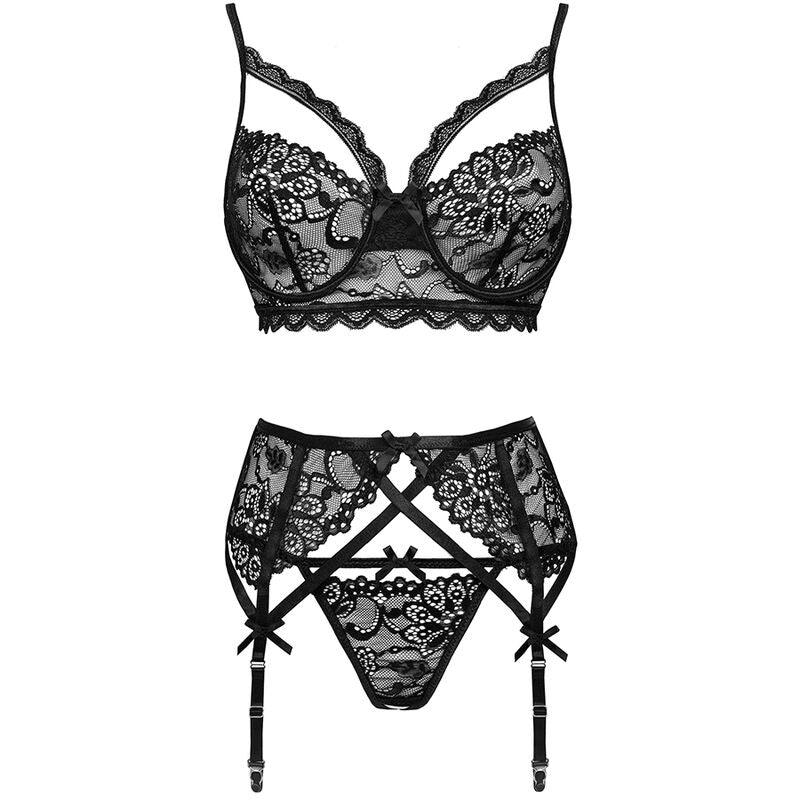 LIVCO CORSETTI FASHION MORIDAM LC 90552 SUTI CINTA LIGA CALCINHA NEGRO