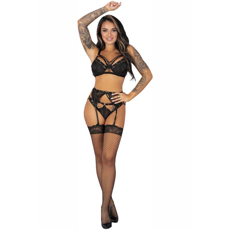 LIVCO CORSETTI FASHION POJZON LC 90670 SUTI CINTA LIGA MEIAS CALCINHA PRETA