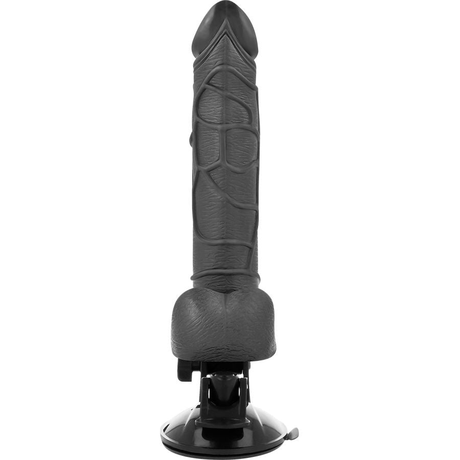 BASECOCK VIBRADOR REALISTA CONTROLE REMOTO PRETO COM TESTiCULOS 195 CM O 4 CM