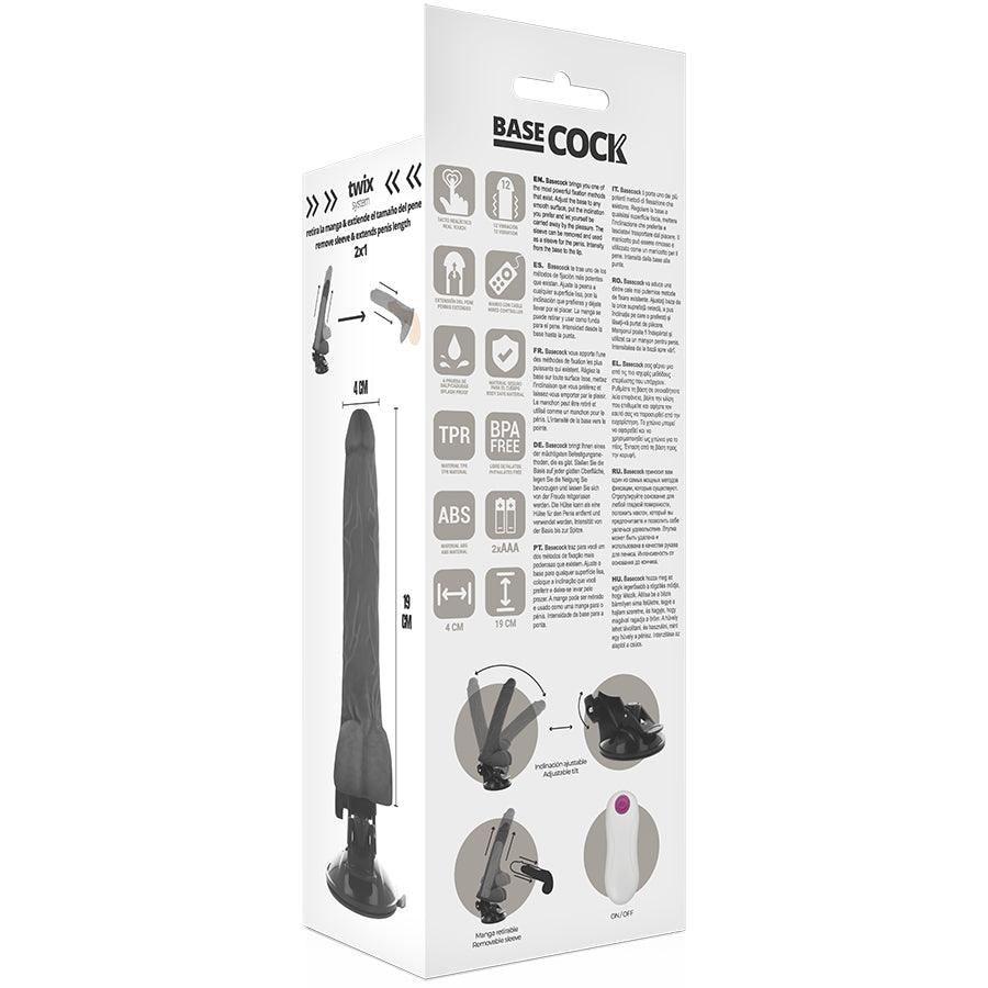 BASECOCK VIBRADOR DE CONTROLE REMOTO REALISTA PRETO 19 CM O 4 CM