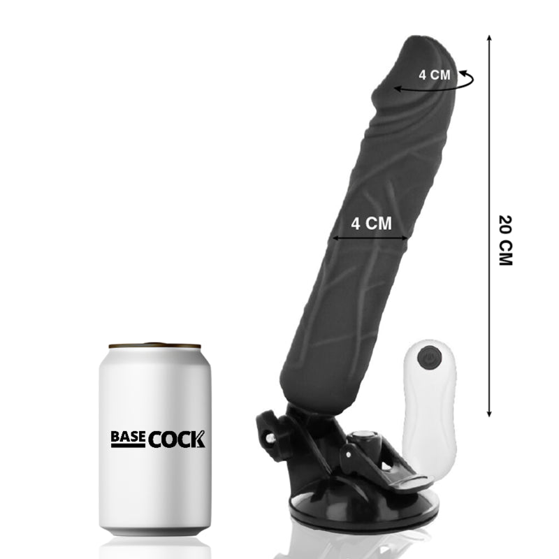 BASECOCK VIBRADOR DE CONTROLE REMOTO REALiSTICO PRETO 20 CM O 4 CM