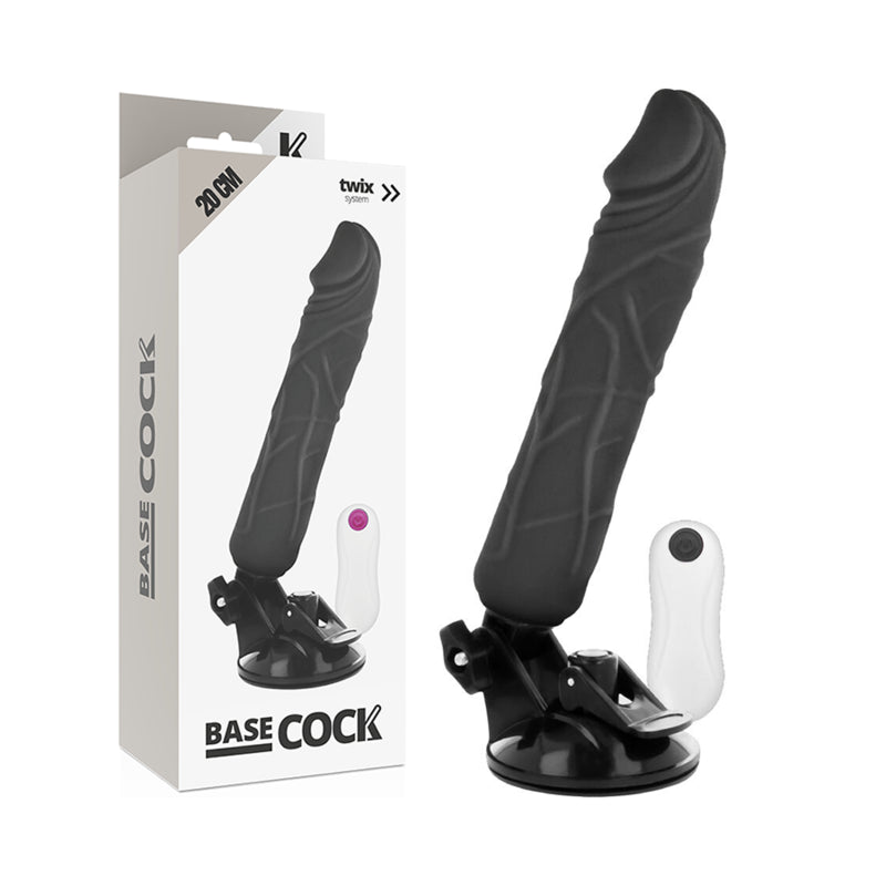 BASECOCK VIBRADOR DE CONTROLE REMOTO REALiSTICO PRETO 20 CM O 4 CM