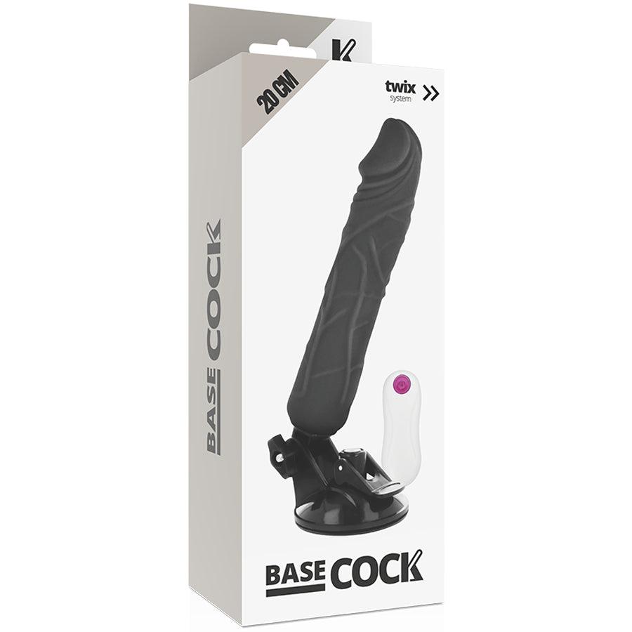 BASECOCK VIBRADOR DE CONTROLE REMOTO REALiSTICO PRETO 20 CM O 4 CM