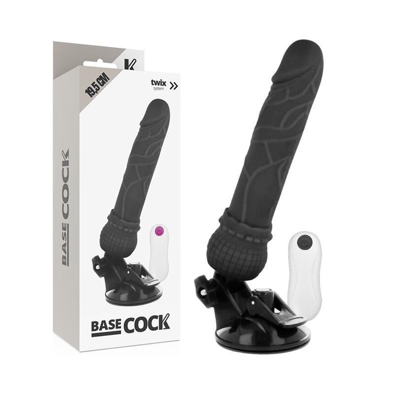 BASECOCK VIBRADOR DE CONTROLE REMOTO REALISTA PRETO 195 CM O 4 CM