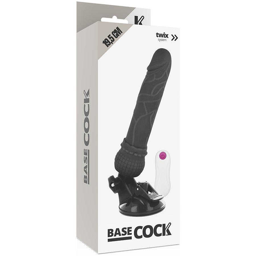 BASECOCK VIBRADOR DE CONTROLE REMOTO REALISTA PRETO 195 CM O 4 CM