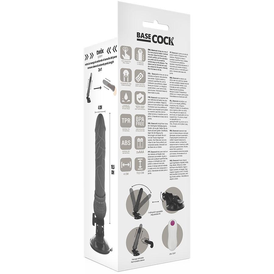 BASECOCK VIBRADOR DE CONTROLE REMOTO REALISTA PRETO 195 CM O 4 CM