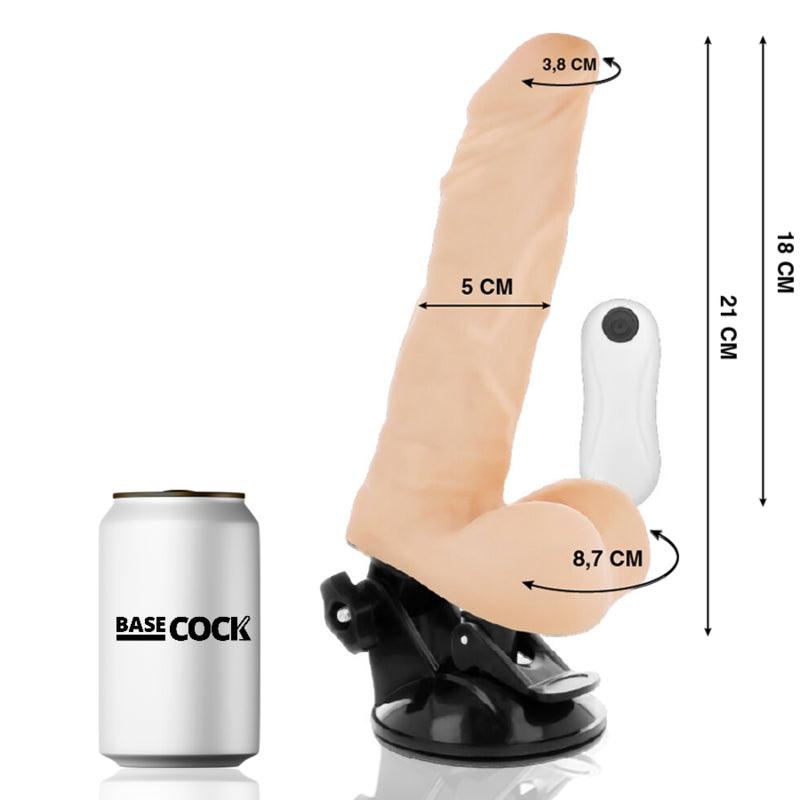 BASECOCK VIBRADOR ARTICULVEL CONTROLE REMOTO NATURAL 21 CM O 5 CM