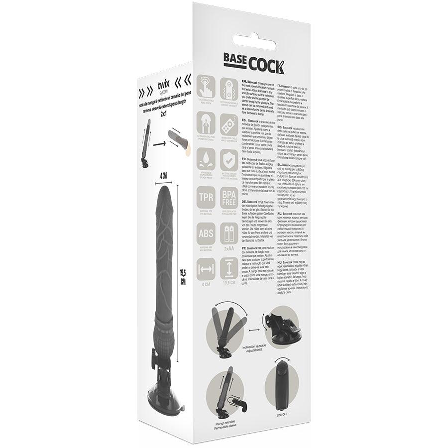 BASECOCK CONTROLE REMOTO VIBRADOR REALiSTICO BASECOCK PRETO 195 CM