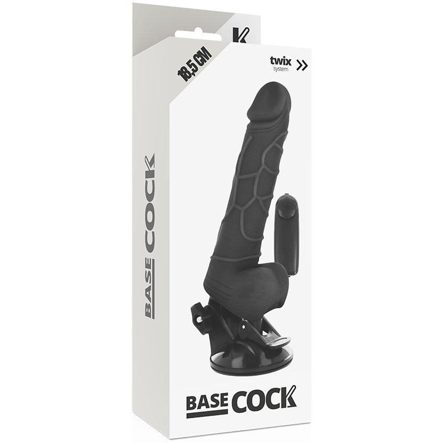 BASECOCK CONTROLE REMOTO VIBRADOR REALiSTICO PRETO 185 CM O 4CM