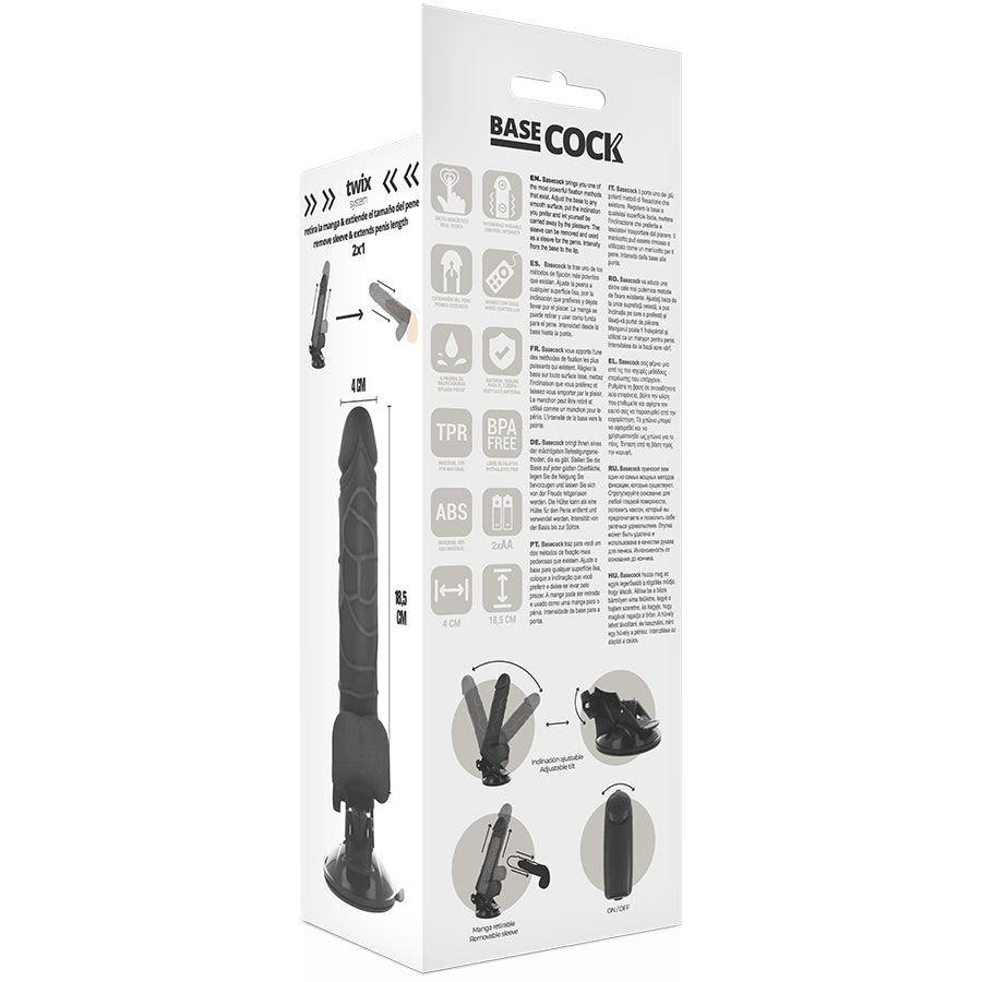 BASECOCK CONTROLE REMOTO VIBRADOR REALiSTICO PRETO 185 CM O 4CM