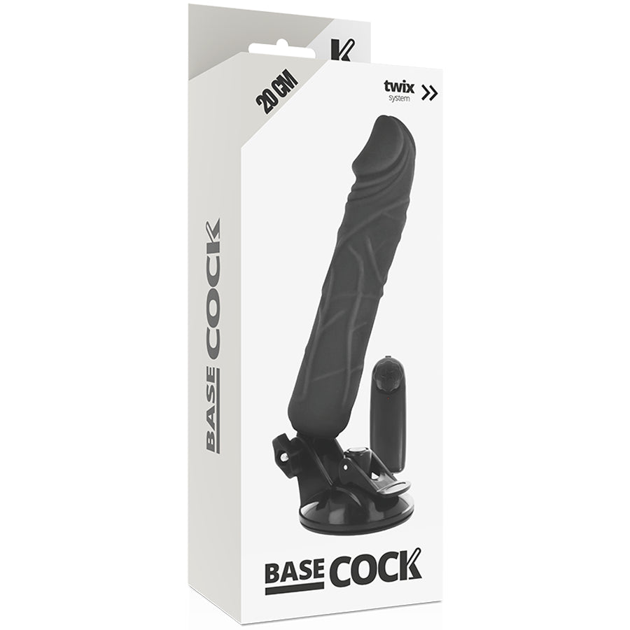 BASECOCK CONTROLE REMOTO VIBRADOR REALiSTICO PRETO 20 CM O 4 CM