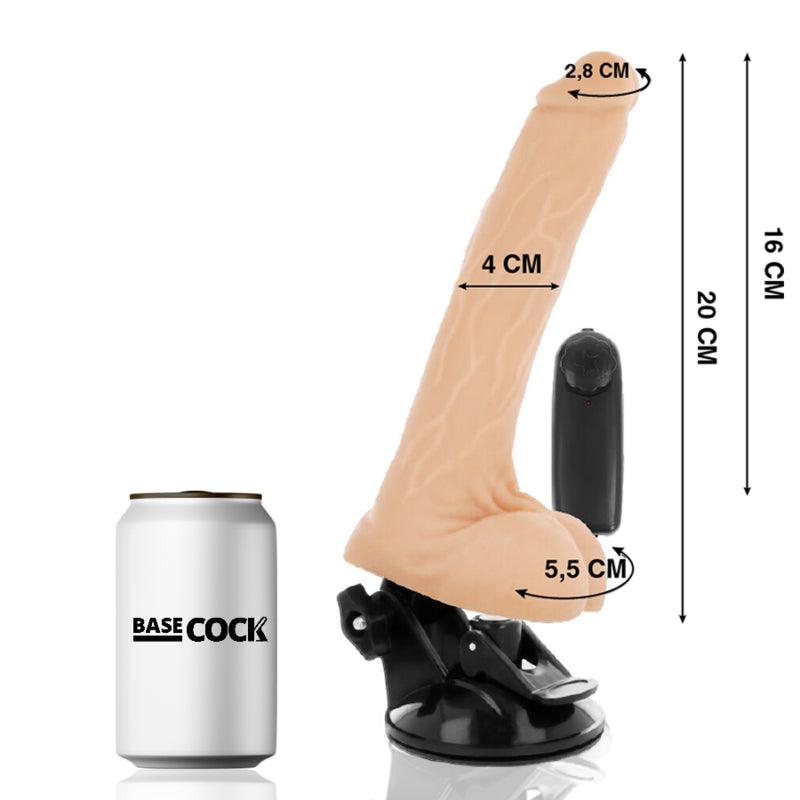 BASECOCK VIBRADOR DE CONTROLE REMOTO NATURAL REALISTA COM TESTiCULOS 20 CM O 4 CM