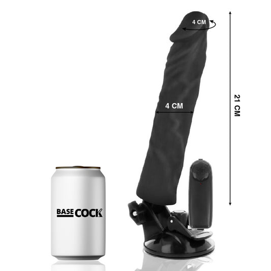 BASECOCK CONTROLE REMOTO VIBRADOR REALiSTICO PRETO 21 CM O 4 CM