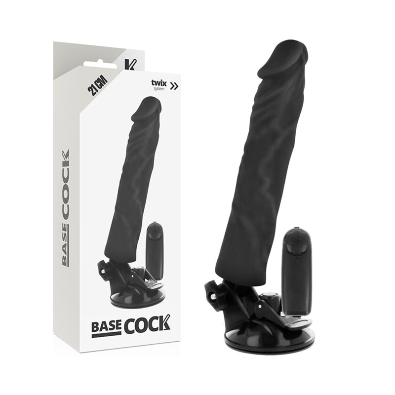 BASECOCK CONTROLE REMOTO VIBRADOR REALiSTICO PRETO 21 CM O 4 CM