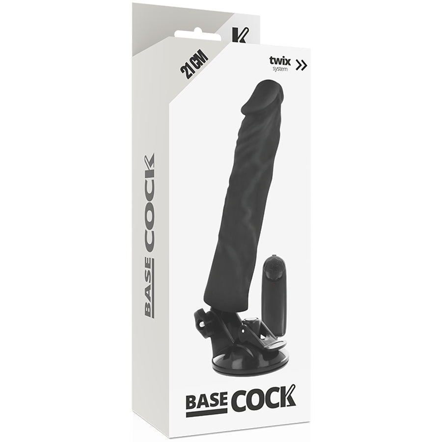 BASECOCK CONTROLE REMOTO VIBRADOR REALiSTICO PRETO 21 CM O 4 CM