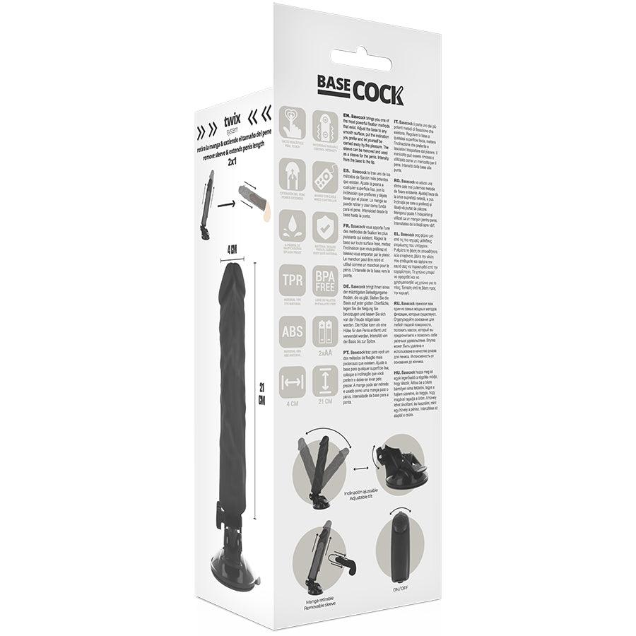 BASECOCK CONTROLE REMOTO VIBRADOR REALiSTICO PRETO 21 CM O 4 CM