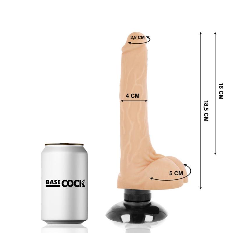 BASECOCK VIBRADOR REALiSTICO 2 1 NATURAL 185 CM O 4 CM