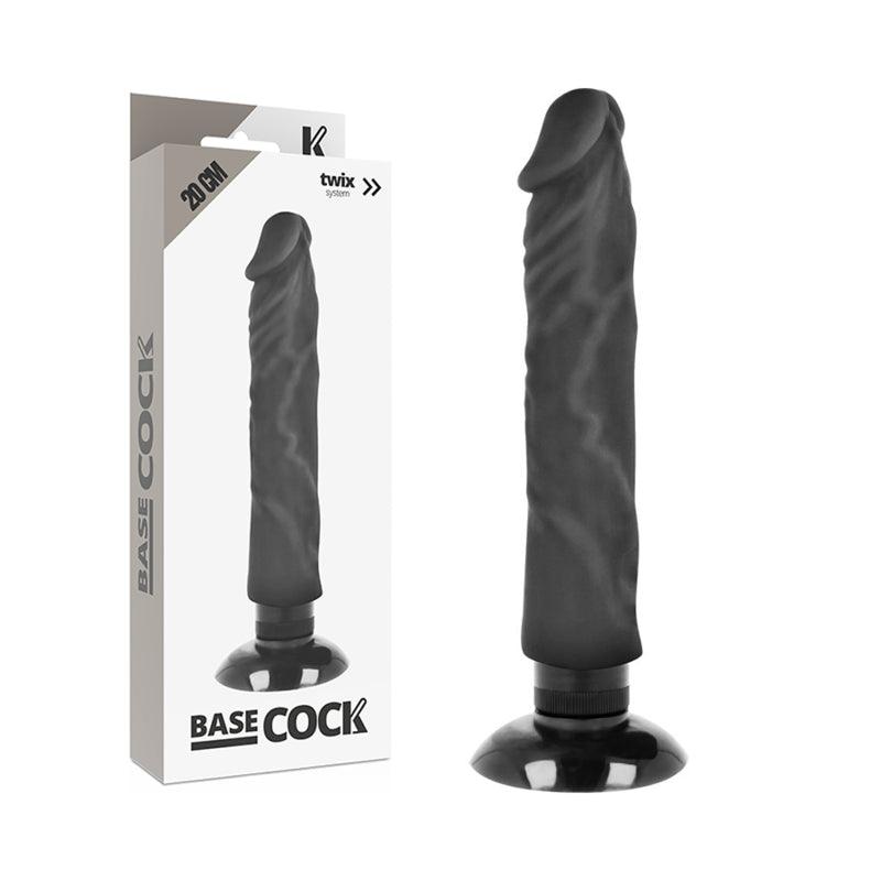 BASECOCK VIBRADOR REALiSTICO BASECOCK 2 1 PRETO 20 CM O 4 CM