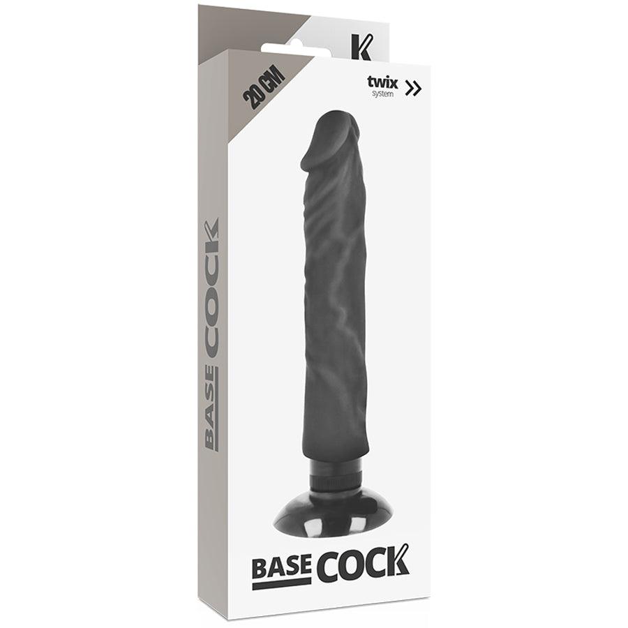 BASECOCK VIBRADOR REALiSTICO BASECOCK 2 1 PRETO 20 CM O 4 CM