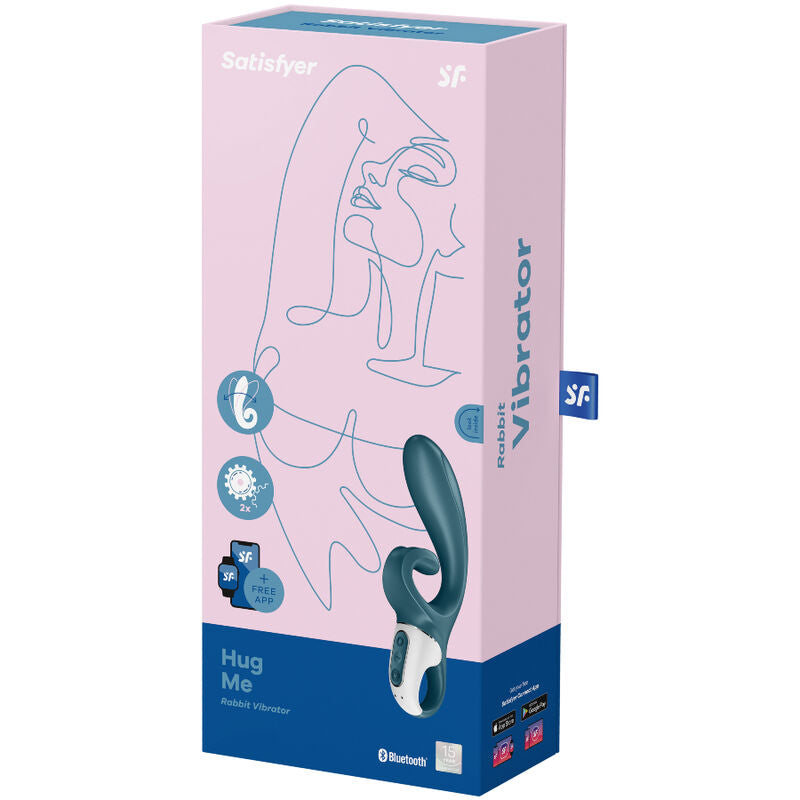 SATISFYER APLICATIVO VIBRADOR HUG ME COELHO AZUL