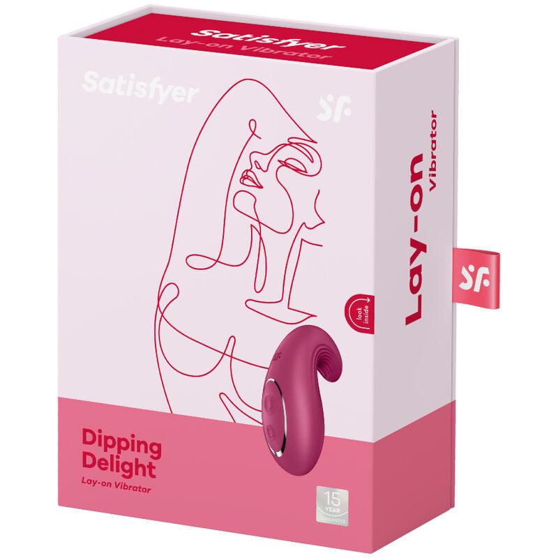 SATISFYER VIBRADOR LAY ON DIPPING DELIGHT VERMELHO