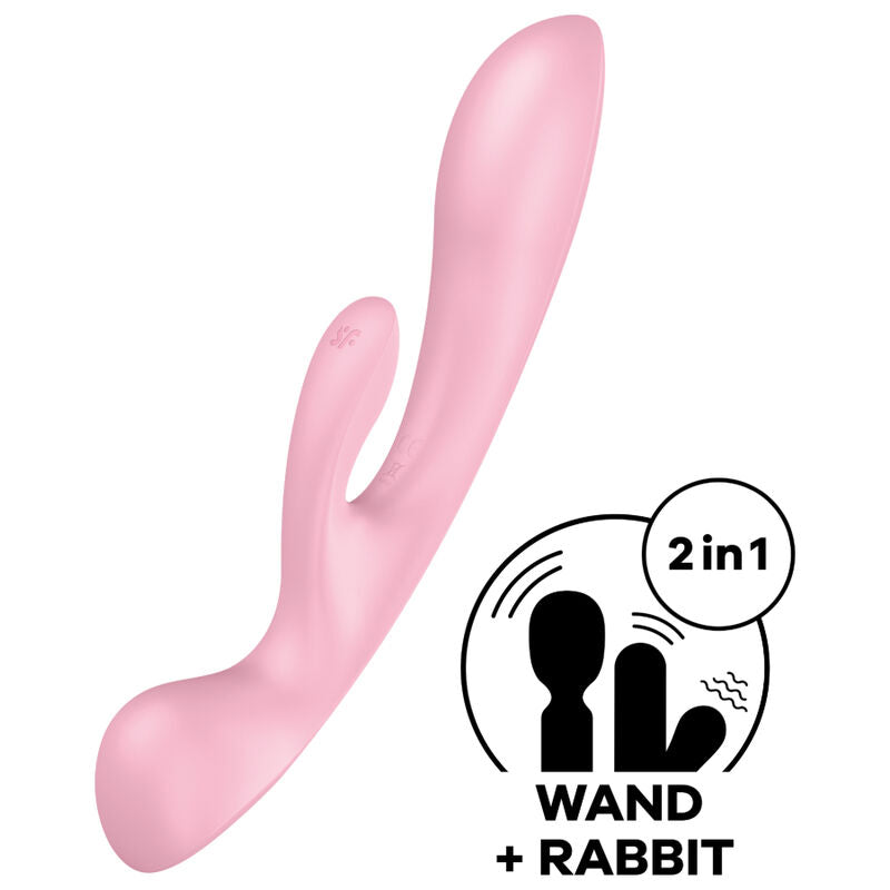 SATISFYER VIBRAO HiBRIDA TRIPLE OH ROSA