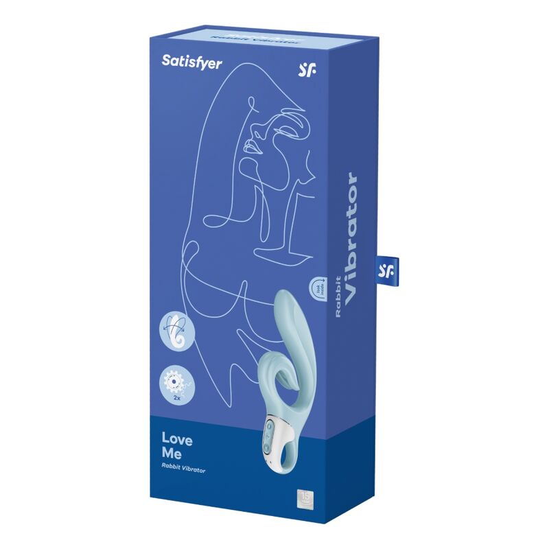 SATISFYER LOVE ME COELHO VIBRAO AZUL