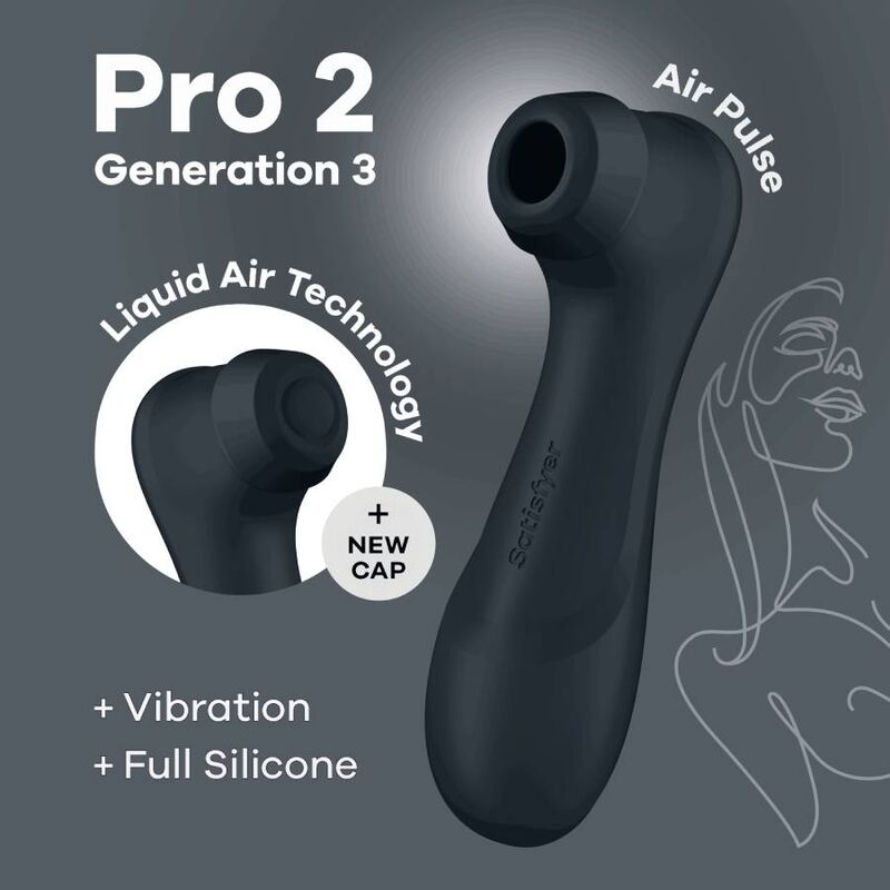 SATISFYER TECNOLOGIA DE AR LiQUIDO PRO 2 GERAO 3 PRETO