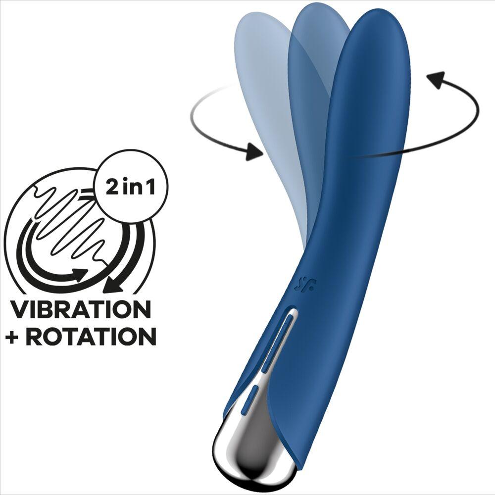 SATISFYER VIBRADOR ROTADOR AZUL SPINNING VIBE 1 G SPOT AZUL