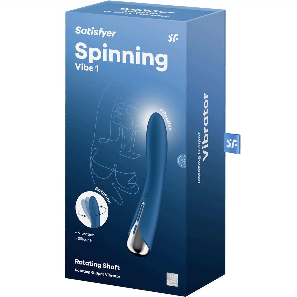 SATISFYER VIBRADOR ROTADOR AZUL SPINNING VIBE 1 G SPOT AZUL