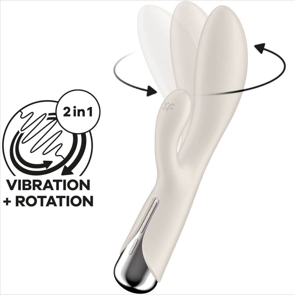 SATISFYER SPINNING COELHO 1 CLIToRIS E ESTIMULAO G SPOT BEGE