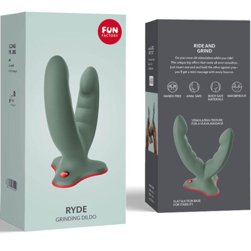 FUN FACTORY RYDE DILDO DUPLO E MASSAGER VERDE