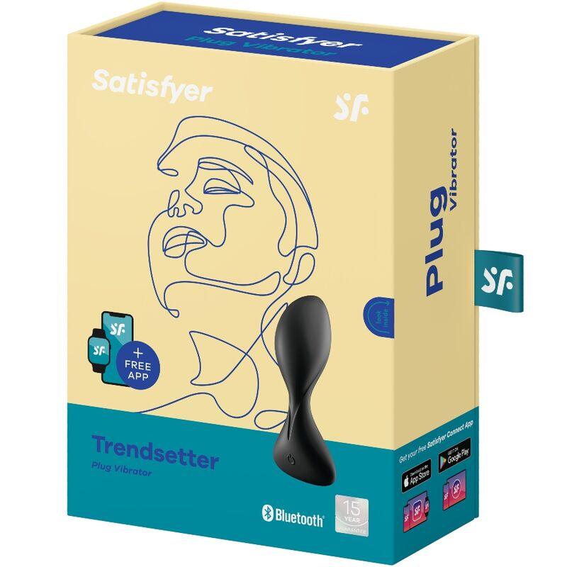 SATISFYER APLICATIVO DE PLUGUE VIBRAToRIO TRENDSETTER PRETO