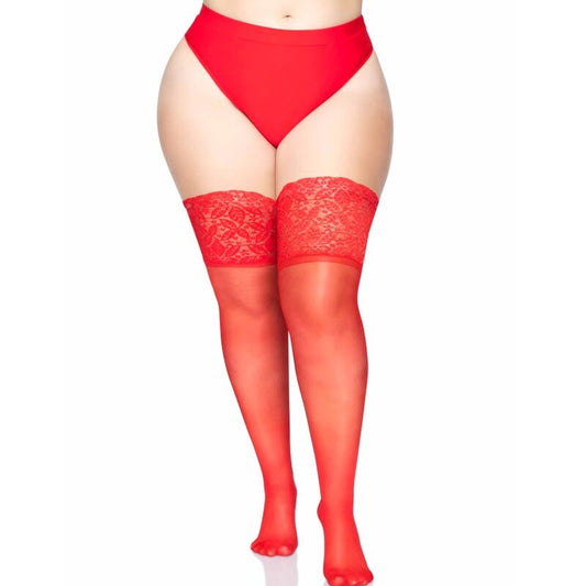 LEG AVENUE STAY UPS SHEER THIGH UP PLUS SIZE