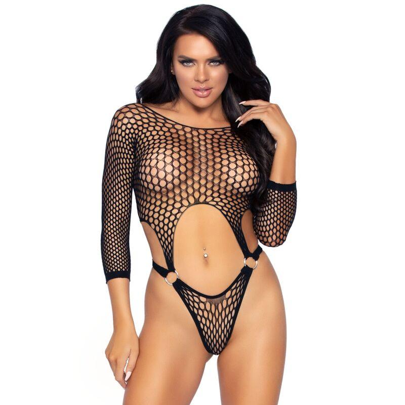 LEG AVENUE TOP BODYSUIT COM TANGA NAS COSTAS TAMANHO uNICO PRETO