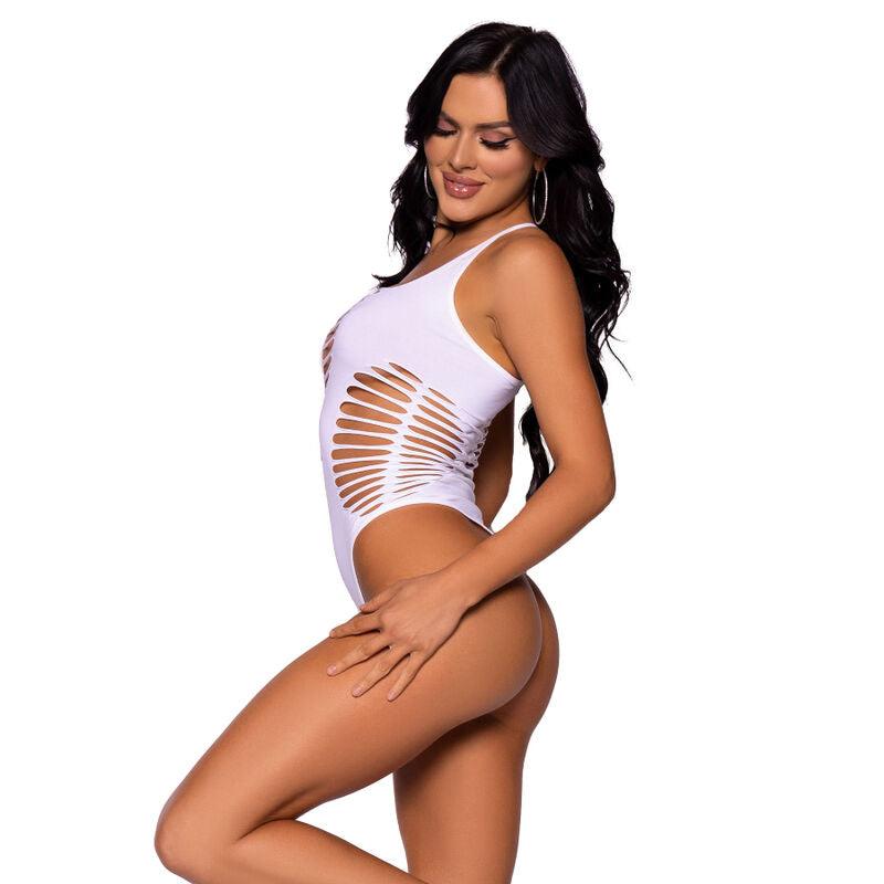 LEG AVENUE BODY THONG RACERBACK BRANCO