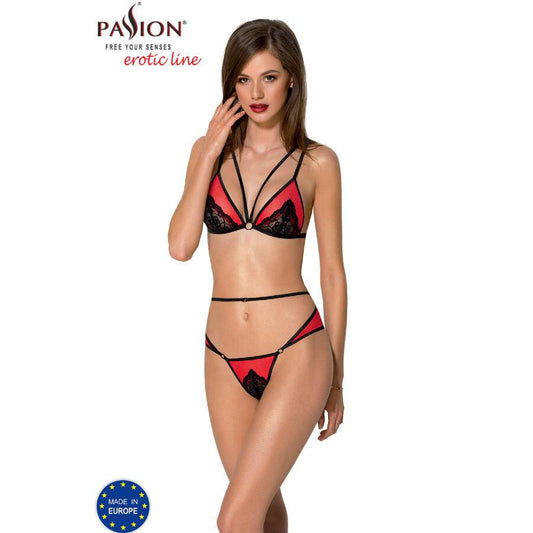 PASSION CONJUNTO PEONIA LINHA ERoTICA VERMELHO L XL