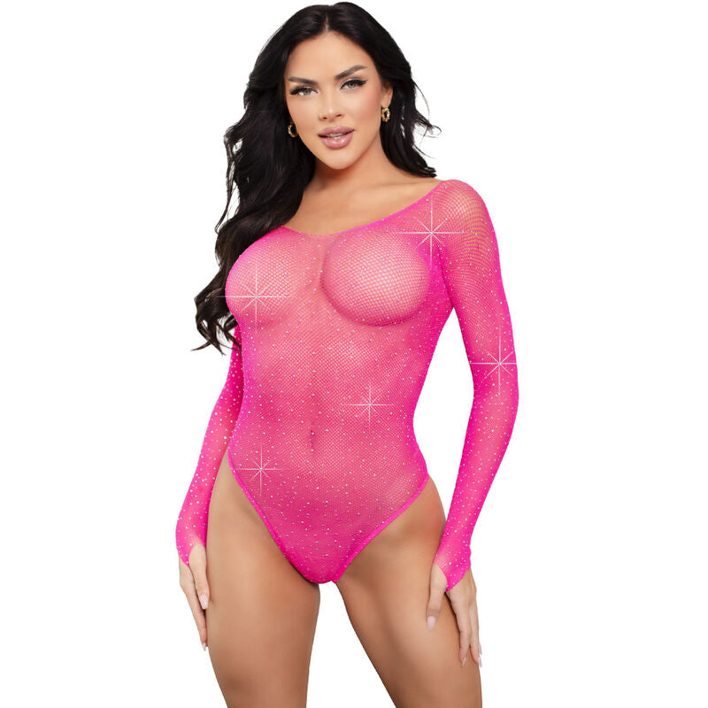 LEG AVENUE BODY CRISTALIZADO MANGA COMPRIDA FuCSIA