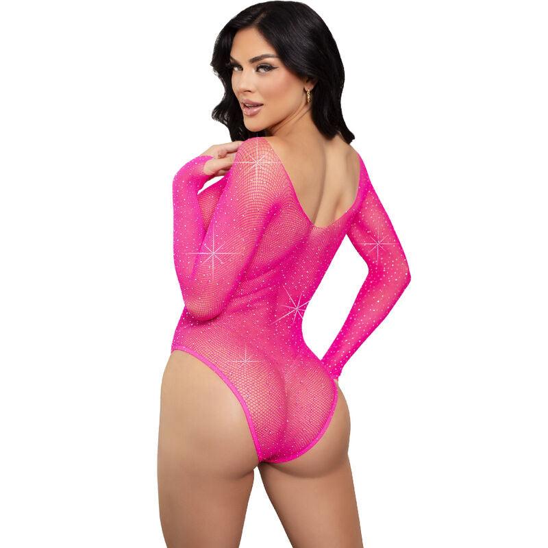 LEG AVENUE BODY CRISTALIZADO MANGA COMPRIDA FuCSIA