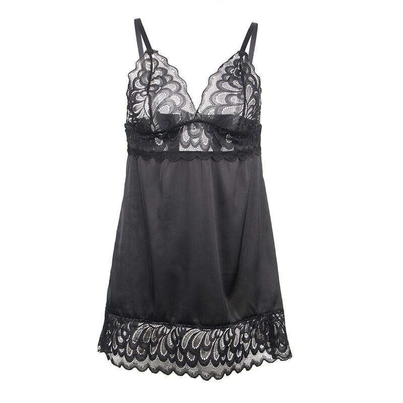 SUBBLIME BABYDOLL COM PEITO ESTAMPADO FLORAL PRETO S M