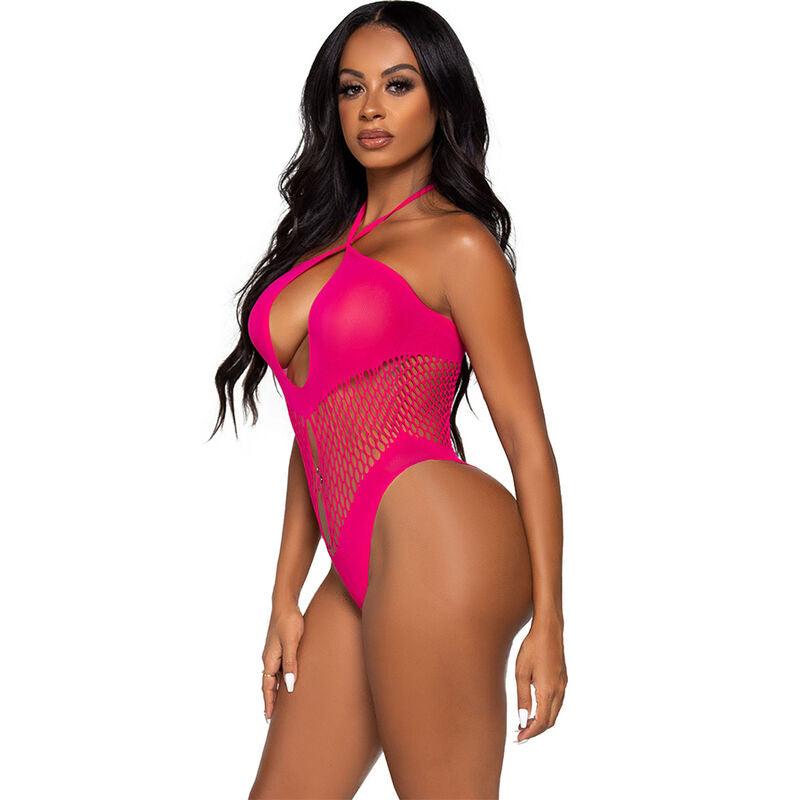 LEG AVENUE BODYSUIT DECOTE ABERTO E CRUZADO FuCSIA