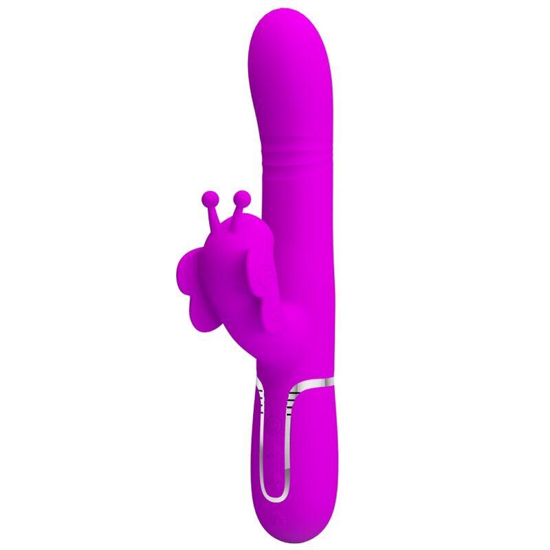 PRETTY LOVE VIBRADOR COELHO MULTIFUNCoES 4 EM 1 BORBOLETE FuCSIA