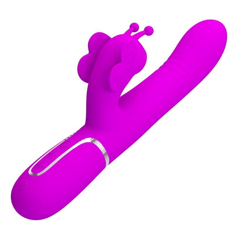 PRETTY LOVE VIBRADOR COELHO MULTIFUNCoES 4 EM 1 BORBOLETE FuCSIA