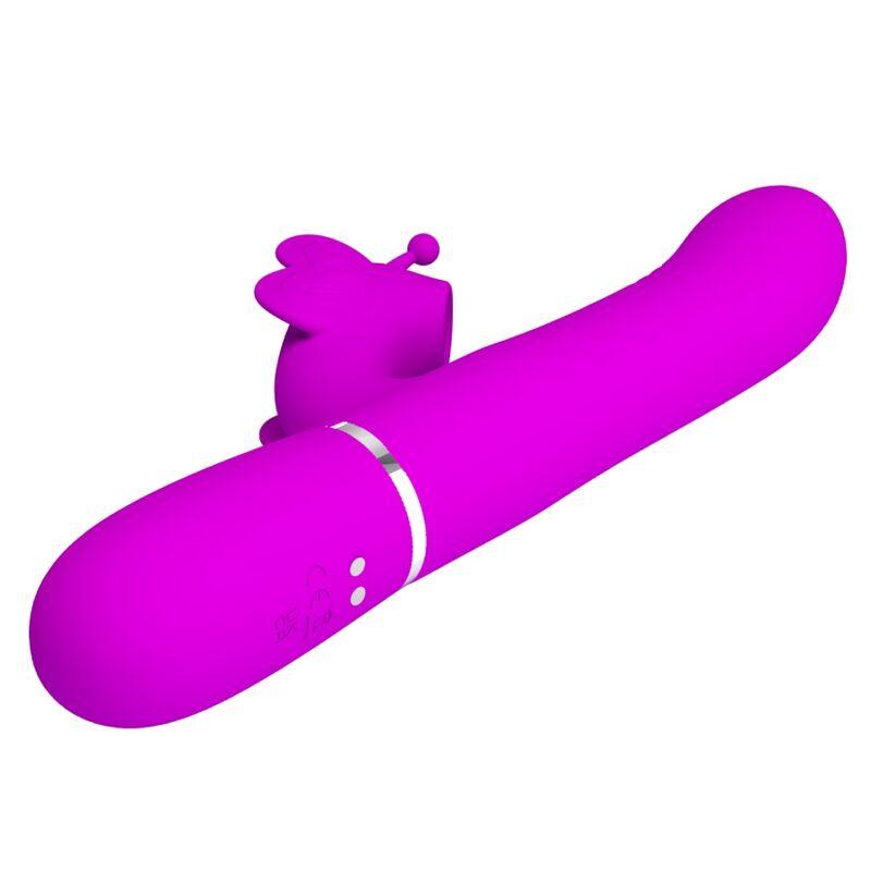 PRETTY LOVE VIBRADOR COELHO MULTIFUNCoES 4 EM 1 BORBOLETE FuCSIA