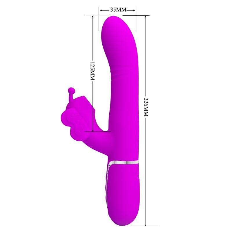 PRETTY LOVE VIBRADOR COELHO MULTIFUNCoES 4 EM 1 BORBOLETE FuCSIA