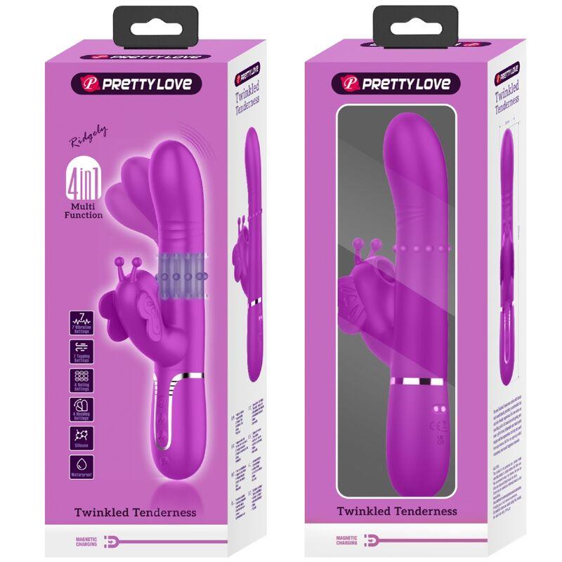 PRETTY LOVE VIBRADOR COELHO MULTIFUNCoES 4 EM 1 BORBOLETE FuCSIA