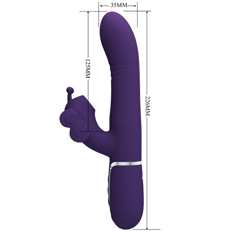 PRETTY LOVE VIBRADOR COELHO MULTIFUNCoES 4 EM 1 BORBOLETA ROXO