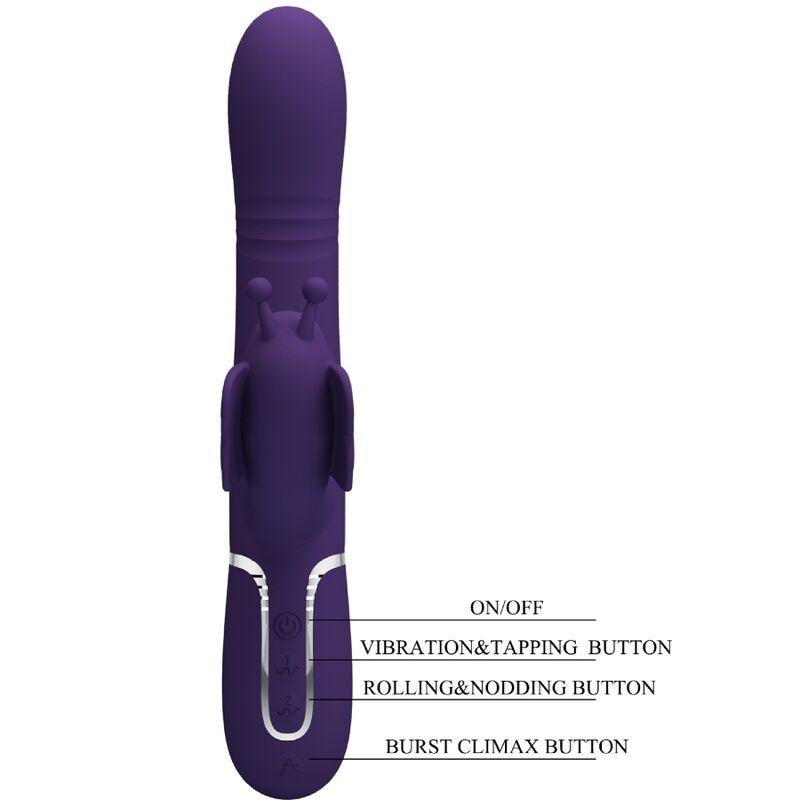 PRETTY LOVE VIBRADOR COELHO MULTIFUNCoES 4 EM 1 BORBOLETA ROXO