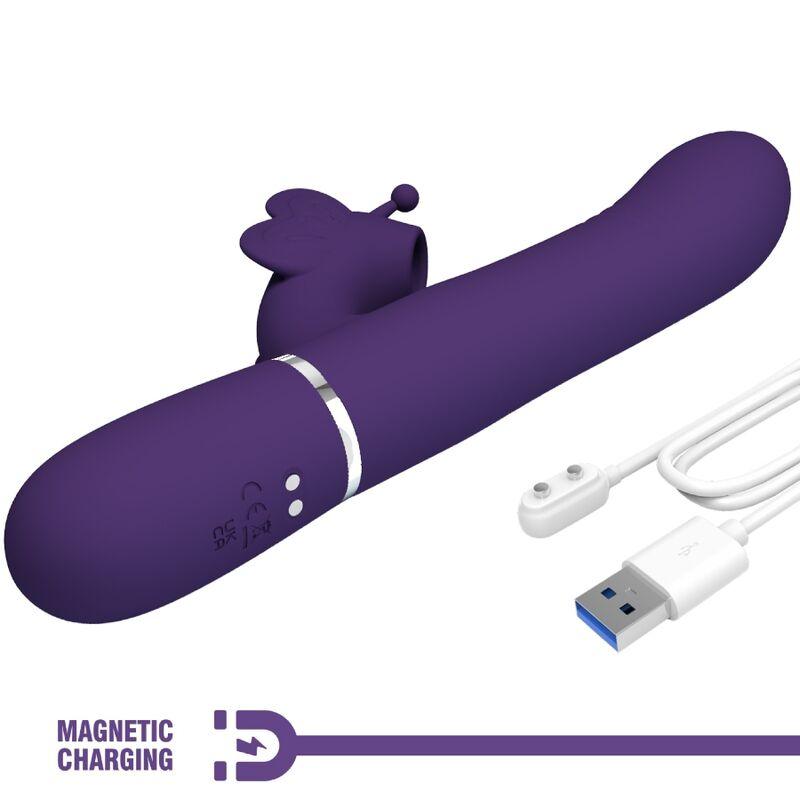 PRETTY LOVE VIBRADOR COELHO MULTIFUNCoES 4 EM 1 BORBOLETA ROXO