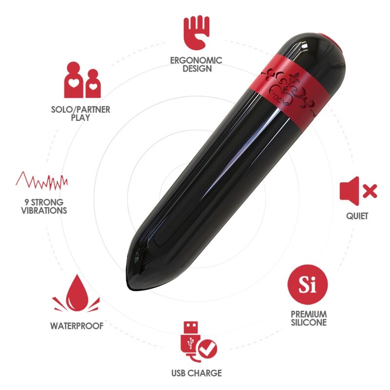 ARMONY ROCKET VIBRADOR BALA CONTROLE REMOTO PRETO